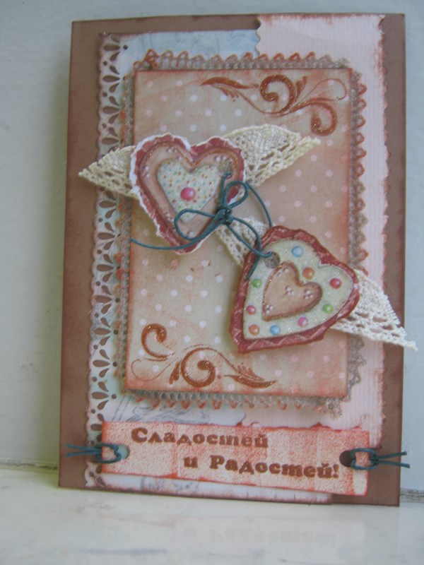 Χειροποίητο βαλεντίνο - scrapbooking, shebbie-chic, master class, φωτογραφία. Valentine scrapbooking με τα χέρια σας, φωτογραφία