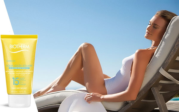Παραλία Biotherm Aqua-Gelée Solaire για βελούδινο δέρμα