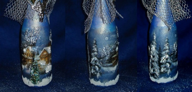 Decoupage της σαμπάνιας για το νέο έτος