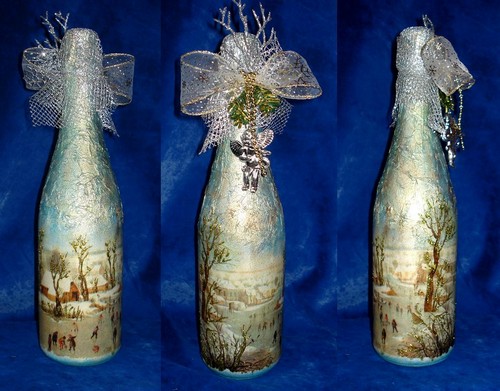 Decoupage της σαμπάνιας για το νέο έτος
