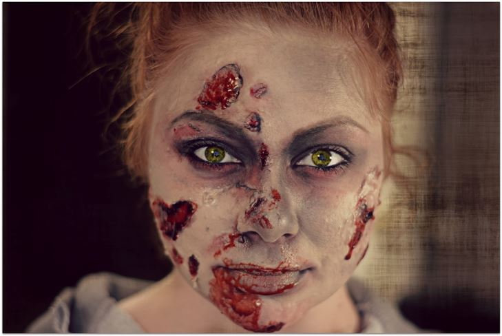 Zombie Makeover για Απόκριες: φωτογραφία, βίντεο πώς να φτιάξετε τα χέρια σας